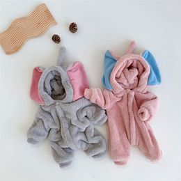 MILANCEL Baby Rompers 3D Elephant Girls Jumpsuits Toddler Boys Outfit Thicken Lining Infant Clothes 210312