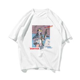 Japan Style Print Hip Hop Oversize Couple T Shirt Men Streetwear Harajuku Tshirt Short Sleeve Cotton Loose HipHop T-Shirt Basic 210603