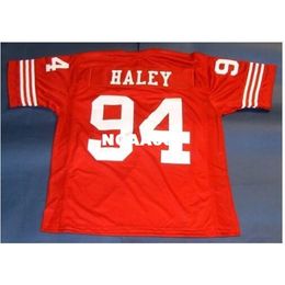 001 CUSTOM #94 CHARLES HALEY red Retro College Jersey size s-4XL or custom any name or number jersey