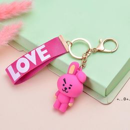 square play youth group classic stereoscopic drop glue doll with love ribbon key chain bag pendant toys RRE11916