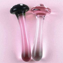 NXY Cockrings Anal sex toys Crystal Mushroom Penis Glass Men's Women's G-Spot butt plug Beads Masturbation erotic Expander adults Sex Products 1123 1124