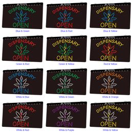 TC1173 Dispensary Open Light Sign Dual Colour 3D Engraving