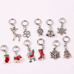 Mix Christmas Floating Dangle Charms Fit 6mm Leather Endless Bracelet 20PCS