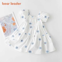 Bear Leader Baby Girls Casual Dresses Fashion Summer Flowers Costumes Kids Sweet Floral Party Vestidos Princess Suits 3-7Y 210708