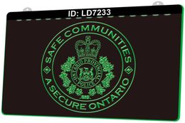 LD7233 Safe Communities A Secure Ontario 3D Engraving LED Light Sign Wholesale Retail