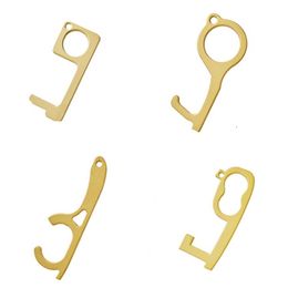 Party Favour fashion Key chain metal Non-Contact Door Opener chain anti touch key chain Door Handle Key Elevator Tool 14style Party Favour T2I5903-1