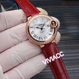 Classic Brand New Women Sport Wristwatches Brown Leather Rome Number Dial Stainless steel Automatic Mechanical Watches 33mm