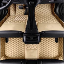 Good quality leather car floor mats for Kia K2 K3K4 K5 Sorento Sportage Optima Forte Cerato Cadenza 2007 carpet liners