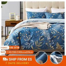 ELKA 100% Cotton Home Textiles Duvet Cover Bedding Set Plant Leaf Floral Include Pillowcase Set Quilt Cover Bed Covers Sets C0223