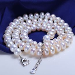 2020 Fashion Freshwater Pearl Necklace Female Genuine Natural Pearl Choker Necklace For Women Wedding Engagement Jewellery Q0531