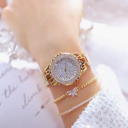 Women Watches Gold Luxury Brand Diamond Wrist Watch For Women Elegant Golden Female Watches Ladies Reloj Mujer 210527