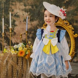 Children Spanish Turkey Dress Girl Anna Princess Dresses Baby Lolita Ball Gown Long Sleeve Infant Birthday Easter Party Vestidos 210615