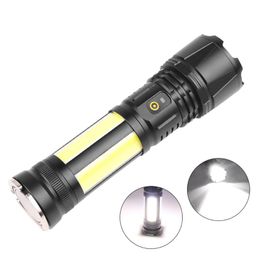 Flashlights Torches Powerful Led Usb Rechargeable Ultra Bright Zoomable 4 Lighting Modes Multi-Function Waterproof Torch