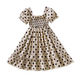 Bubble sleeve dot dress baby girl fashion dress Summer girls trendy clothes