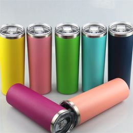 20oz Plastic Spray tumblers 20 Colours Stainless Steel Water Double Wall Insulated Travel Tapered Bottle Unbreakable Portable for Outdoor Camping Cups