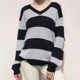 UNUTH Girls Vintage Cotton Sweaters Autumn Fashion Ladies Oversize Loose Pullovers Women Chic Outfits 211103