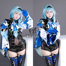 ROLECOS Genshin Impact Eula Cosplay Costume Uniform Women Halloween Party Outfit Game Suit Lovely Jumpsuits Y0913