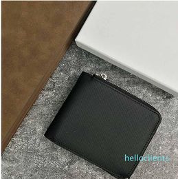 Code 446 Genuine Leather Fashion Men Wallets With Zipper Coin Pocket Mens Wallet Designer Man Short Purse Card Holders High Quality