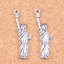 46pcs Antique Silver Plated Bronze Plated statue of liberty new york Charms Pendant DIY Necklace Bracelet Bangle Findings 49*14mm