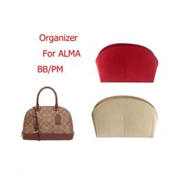 For Alma BB bag Insert Organiser Makeup Small Handbag Organise Inner Purse Portable Cosmetic bing Shell bag Organiser Christmas 210903