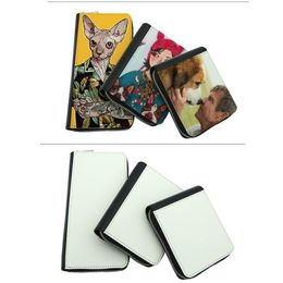 2021 Sublimation Wallet Full zipper Purse storage bags Blank PU material Wallets 3 sizes