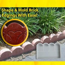 Garden Decorations 1Pc High Quality Brick Edgings Block Mould Fencing Flowerbed Mould Decor For Outdoor Decoration