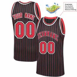 Custom DIY DESIGN Chicago Any number Jersey 00 mesh basketball Sweatshirt Personalised stitching team name and numbe RED WHITE Black 2021stripe