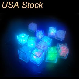 light activated NZ - LED Ice Cubes Light Water-Activated Flash Luminous Cube Lights Glowing Induction Wedding Birthday Bars Drink Decor oemled