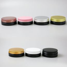 30pcs 30g Cosmetic Cream Serum Jar 30ml Empty Black Plastic Sample Container with Gold Silver White Black Pink Lid Screw Cap