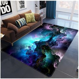 3D Galaxy Space Stars Carpet For Living Room Coffee Table Sofa Bed Bedroom Floor Mat Washable Large Anti-slip Floor Rug Carpets 210317