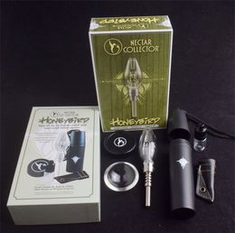 Mini-Nektar-Kollektor-Kit-Raucher-Rohr mit Ersatzfaden Titan-Tipp Keramik-Quarz-Nagel-DAB-Rig-Glas-Wasser-Bongs