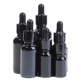 Premium Vials Glass UV Resistant Eye Dropper Bottles For Cosmetic Perfume Essence Black Essential Oil Bottles