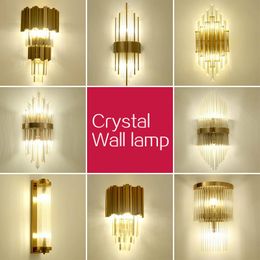 Wall Lamp Nordic Modern Grace Luxury Crystal Living Room Bedroom Light Fixtures Aisle Stair Case El LED Lightings Home Decor