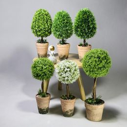 Decorative Flowers & Wreaths Natural Degradation Potted Green Plants Artificial Plant Indoor Bonsai Table Home Balcony Living Room Decoratio