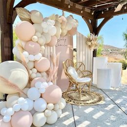 Rose Apricot Macaron Balloon Garland Arch Kit Wedding Birthday Party Decoration Confetti Latex Balloons For Girls Baby Shower 220225