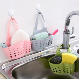 basket utensil holder Australia - High-quality Soap Holder Sponge Drain Rack Silicone Storage Basket Bag Faucet Rack Adjustable Sink Kitchen Utensils