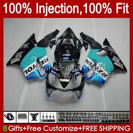 Injection Mould Fairings For HONDA CBR 600 FS CC 600F4i CBR600 F4i 01 02 03 Bodywork 46No.86 CBR600F4i F4 i 600CC 2001 2002 2003 CBR600FS 01-03 Repsol cyan OEM Body Kit