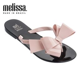 Melissa Harmonic Bow III Original Brand Flip Flops Women Slippers Jelly Shoes Fashion Female Flop 210622