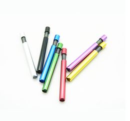 Spring Metal Smoking Pipe 82*8mm Colour One Hitter Tobacco Pipes Snuff Snorter sniffer VS Glass Bong