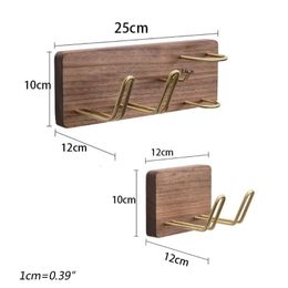 Hooks & Rails Wall-Mounted Hair Bracketr Holder Solid Wood Storage Rack Bathroom Salon Hairdresser Curler Towel Power Plug Diffuser