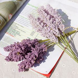 6pcs/set Foam Lavender lilac Artificial Flower Plant Wall Decoration High Quality Fake Flower Faux Living Room DIY Wedding Party Supplies