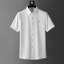 Summer Short Sleeve Shirts Men Slim Business Casual Shirt Streetwear Social Party Male Clothing Camisa Masculina 210527