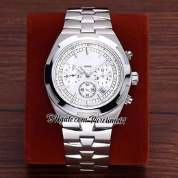 Overseas 5500V A21J Automatic Mens Watch 42mm White Dial Silver Stick Markers Date Stainless Steel Bracelet Sports Watches 8 Styles Puretime01 E136d4