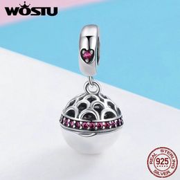 WOSTU Real 925 Sterling Silver 4 Colors Love Box Dangle Beads Fit Charm Bracelet Necklace Jewelry Making Gift FIC689 Q0531