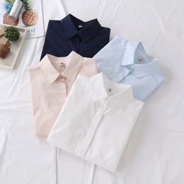 Autumn New Slim Office Blouse Women Tops Long Sleeve Cotton Casual Female Work Wear White Office Shirts 210225