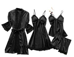 Sex toys Sexy set dress Lingerie exotic festival christmas woman g-string Sleep Robe underwear backless nightwear lace four piece with bra lady gifts