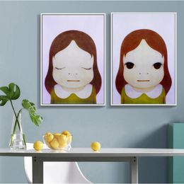 HD Prints Yoshitomo Nara Sleepwalking doll Canvas Art Poster Print Wall Pictures For Baby,Kids Room Cartoon Decorative Art