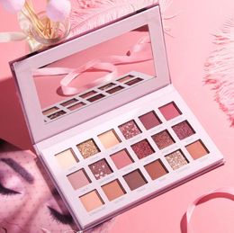 Fashion lady makeup eyeshadow plate matte light pearl pink earth clouor and 18 Colour eye shadow come with 7pic brush