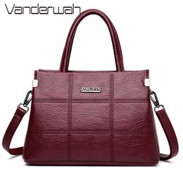 Three-tier partition Leather Hand Designer High Quality Casual Tote Shoulder Bags