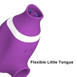Nxy Sex Vibrators Masturbators Suction Lick 2 in 1 Clitoris Oral Vibrator Toys for Women Double Stimulation Clit Sucker Tables Stimulators Tongue 1013